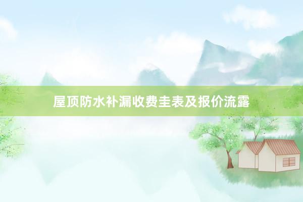 屋顶防水补漏收费圭表及报价流露